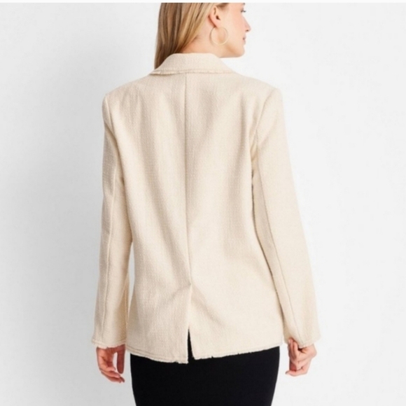 NWT Future Collective X Jenny K. Lopez Tweed Blazer Jacket in Ivory Size 3X ✨ - Picture 3 of 13